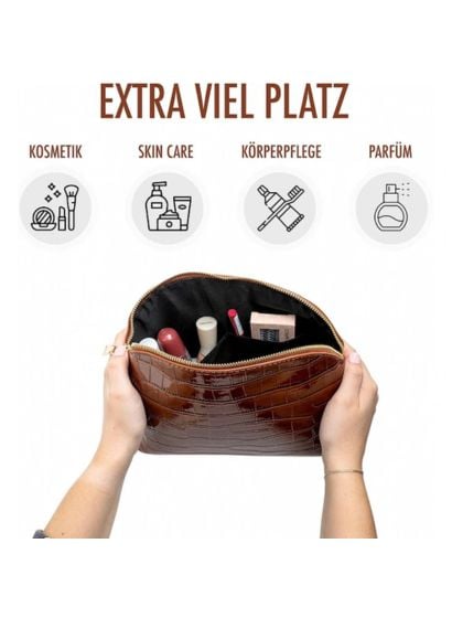 Geanta de Cosmetice , Piele ecologica Maro [5]