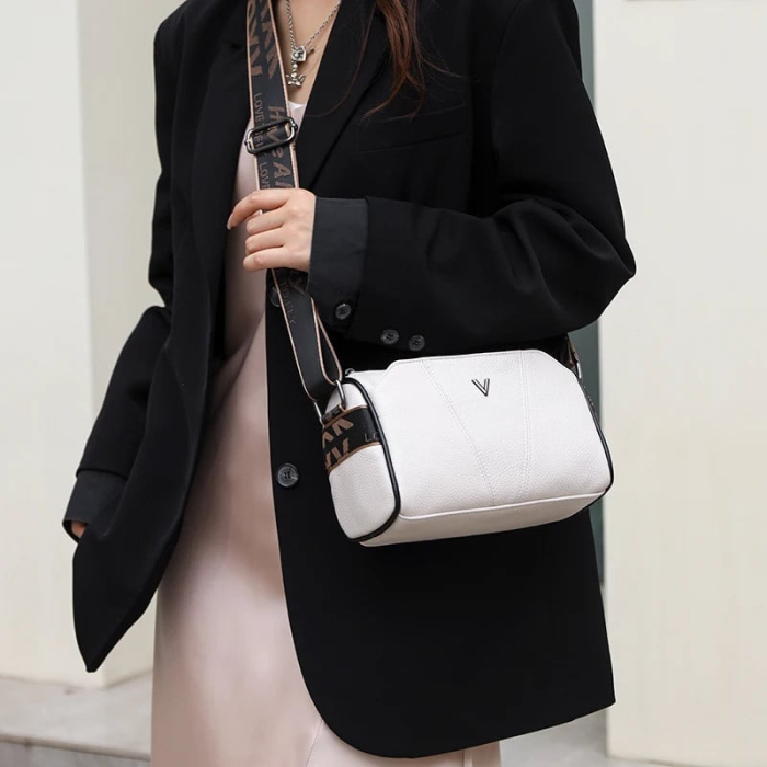 Geanta de dama Ama piele naturala, Alb [2]