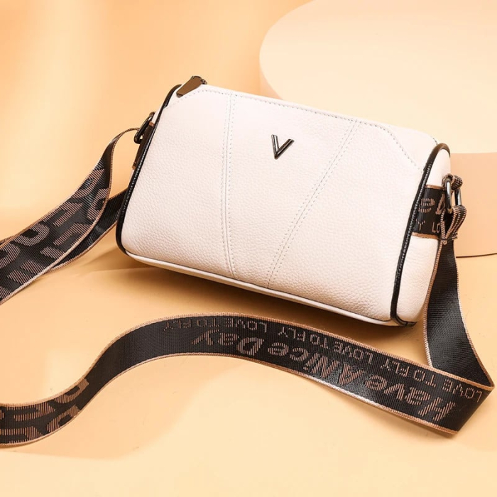 Geanta de dama Ama piele naturala, Alb [3]