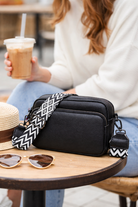 Geanta de Dama din Piele Naturala Neagra – Sofia Crossbody [2]