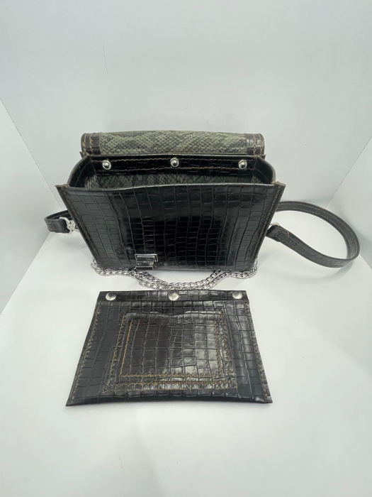 Geanta Karina Dark Brown Croco [3]