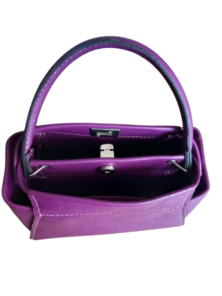 Geanta Dilara Purple din Piele Naturala Lucrata Manual [6]