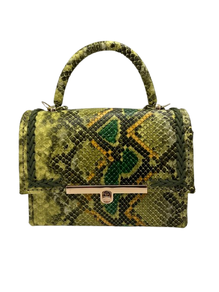 Geanta Piele Ecologica Elif Serpentine Verde [1]