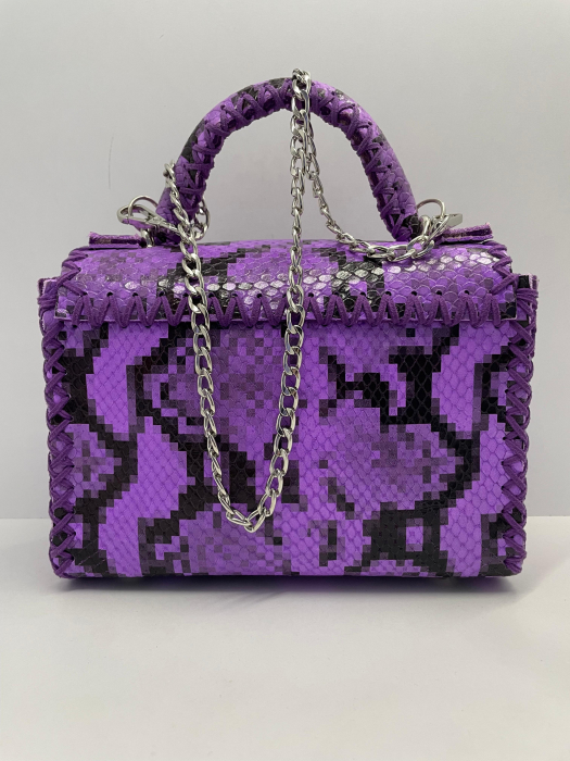 Geanta Piele Handmade Purple Snake [5]