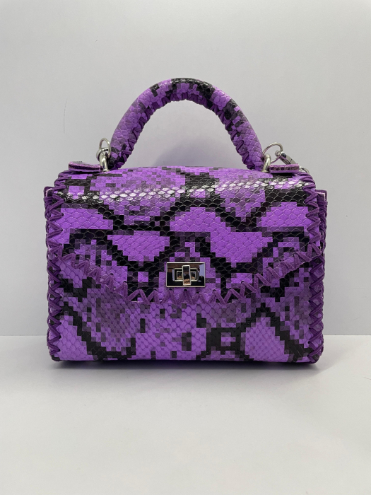 Geanta Piele Handmade Purple Snake [2]