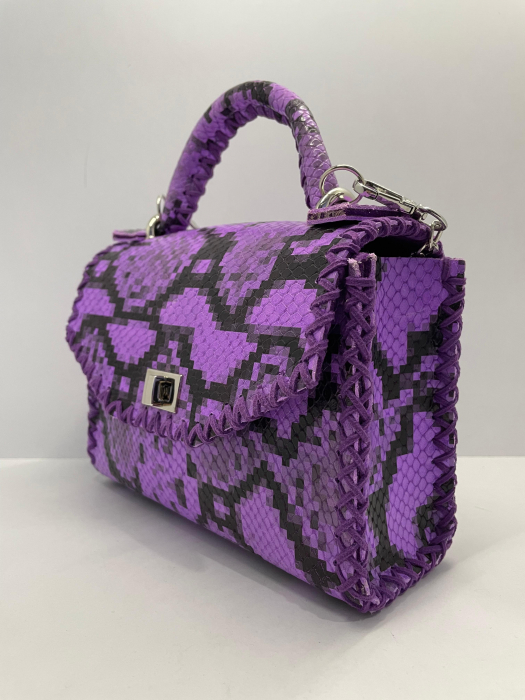 Geanta Piele Handmade Purple Snake [4]