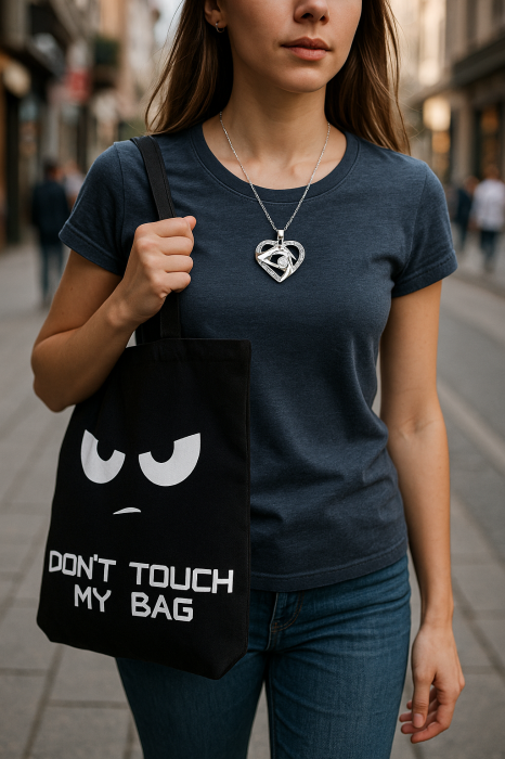 Geanta Shopper Bumbac Reutilizabila Alb Negru Eco-Friendly [2]