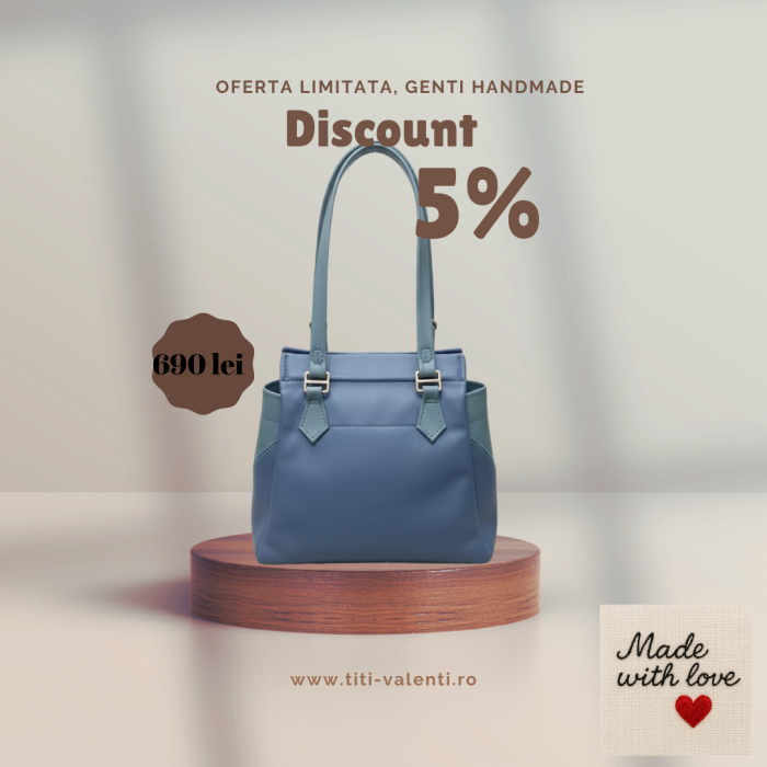 Geanta Titi Valenti Blue Harmony handmade [2]