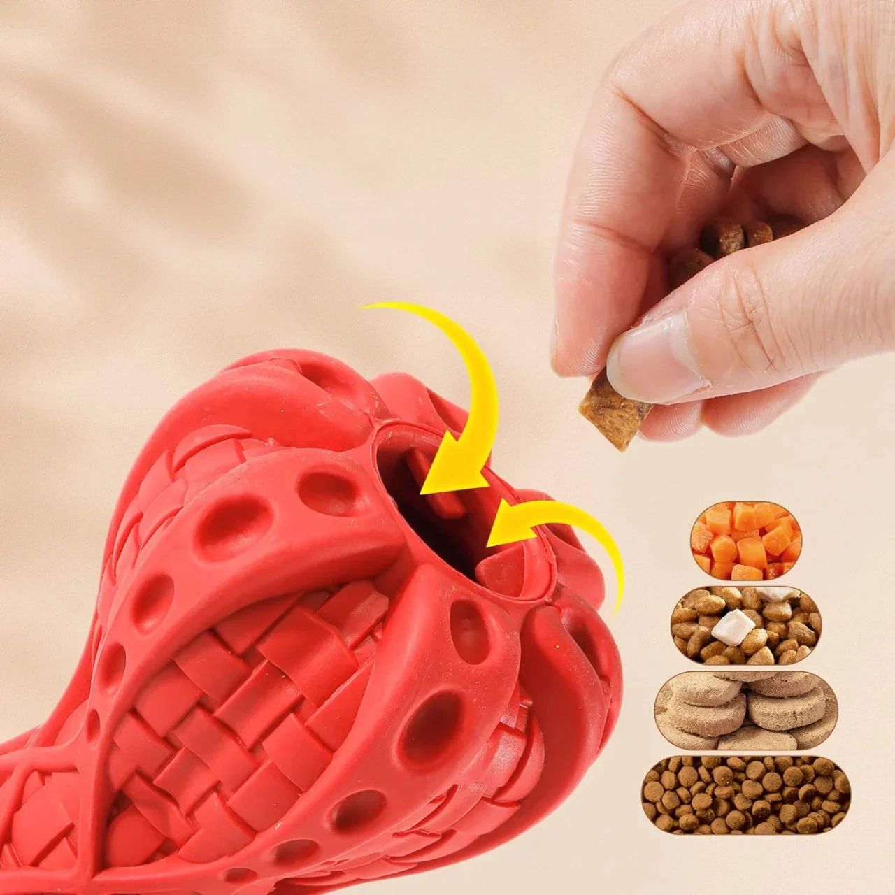 Jucarie de Mestecat Rezistenta pentru Caini – Cauciuc Rosu [3]