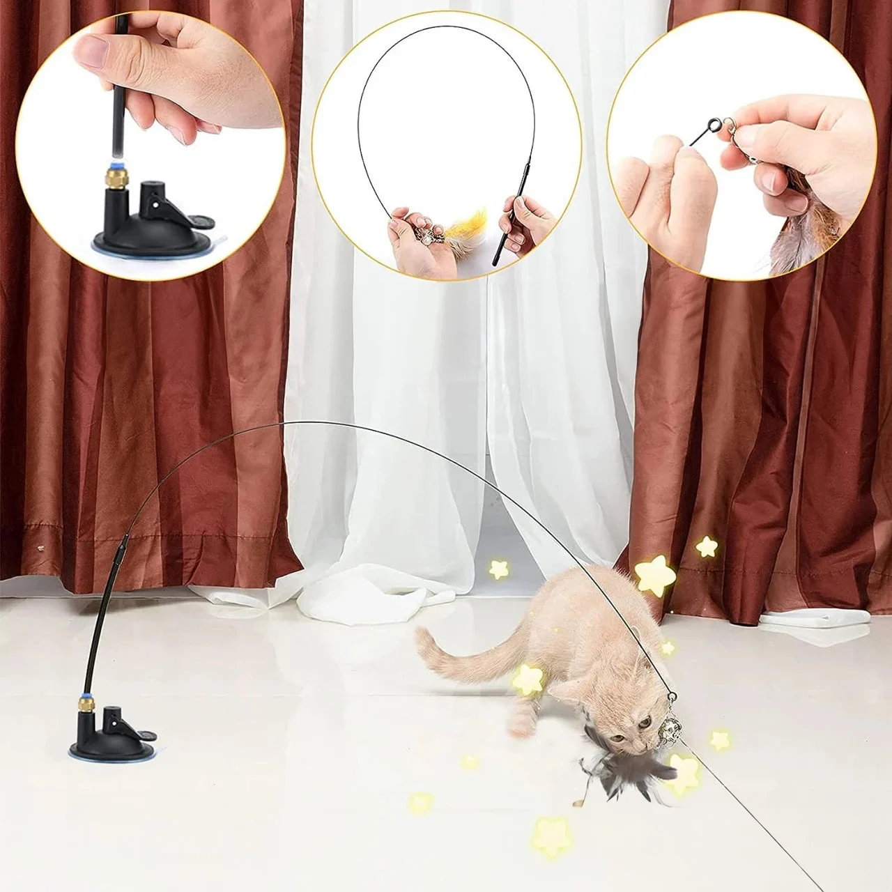 Jucarie Interactiva pentru Pisici Sunshine Smile – Metal si Textil [3]