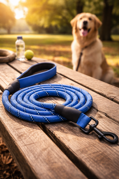 Lesa Rezistenta Pentru Caini 150 cm Albastru [2]