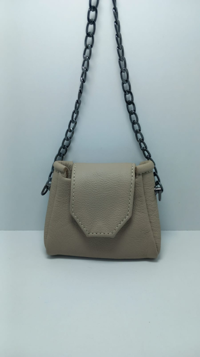 Mini Geantă Handmade Piele Naturală Sandy Pearl [5]