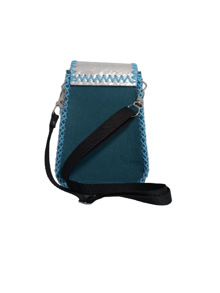 Mini Rucsac din Piele Tip Borseta Maria Blue [5]