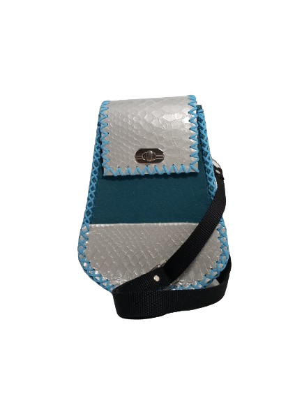 Mini Rucsac din Piele Tip Borseta Maria Blue [3]
