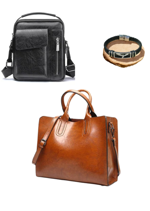 Pachet Trio Titi Valenti – Geanta dama, Borseta barbati si Bratara [1]