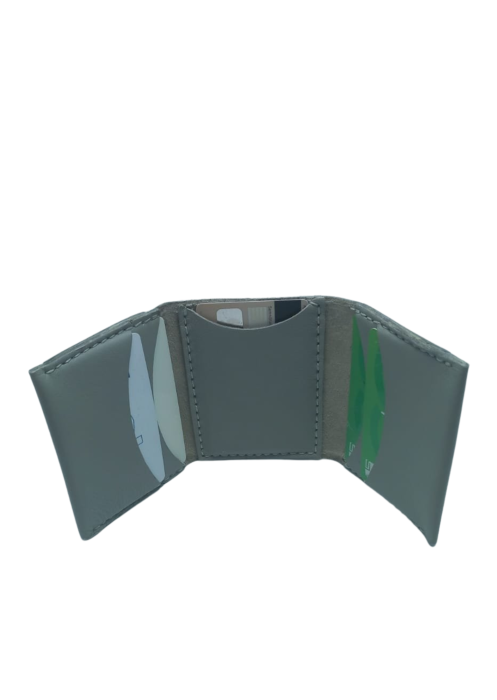 Portcard cu 8 sloturi, handmade piele naturala gri [1]