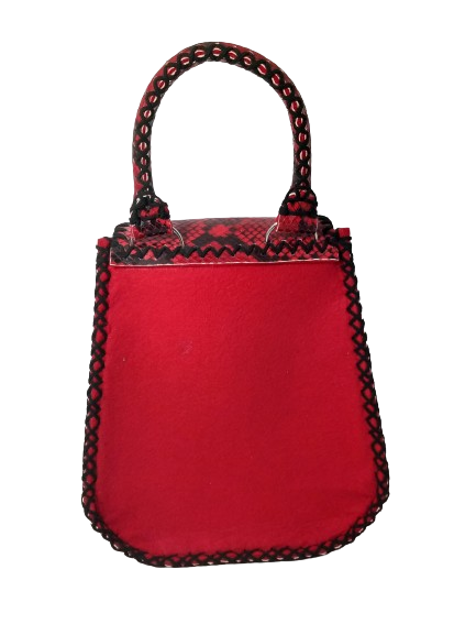 Rucsac Mini Piele si Fetru Snake rosu [4]