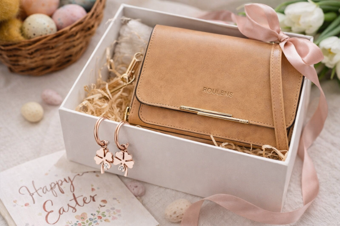 Set cadou elegant pentru femei – geanta Georgina si cercei trifoi [4]