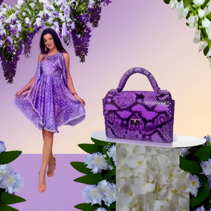 Set Eleganța Nebia Rochie si Geanta de Piele [2]