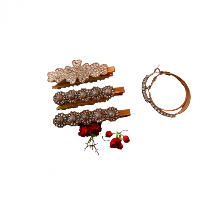 Set Trifoi Clame si Cercei Gold [1]