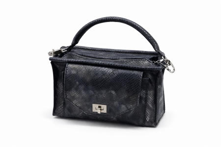 Vedetele Lunii - Boheme Blue Mystique – Geanta dama din piele naturala snake albastru