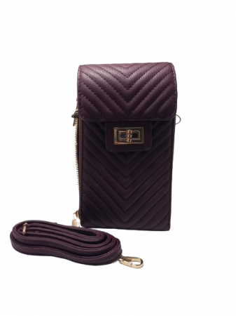 Borseta Chevron  cu design matlasat in V si detalii aurii elegante [5]