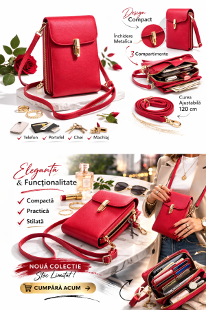 Borseta Crossbody Scarlet Rosie din piele ecologica [2]