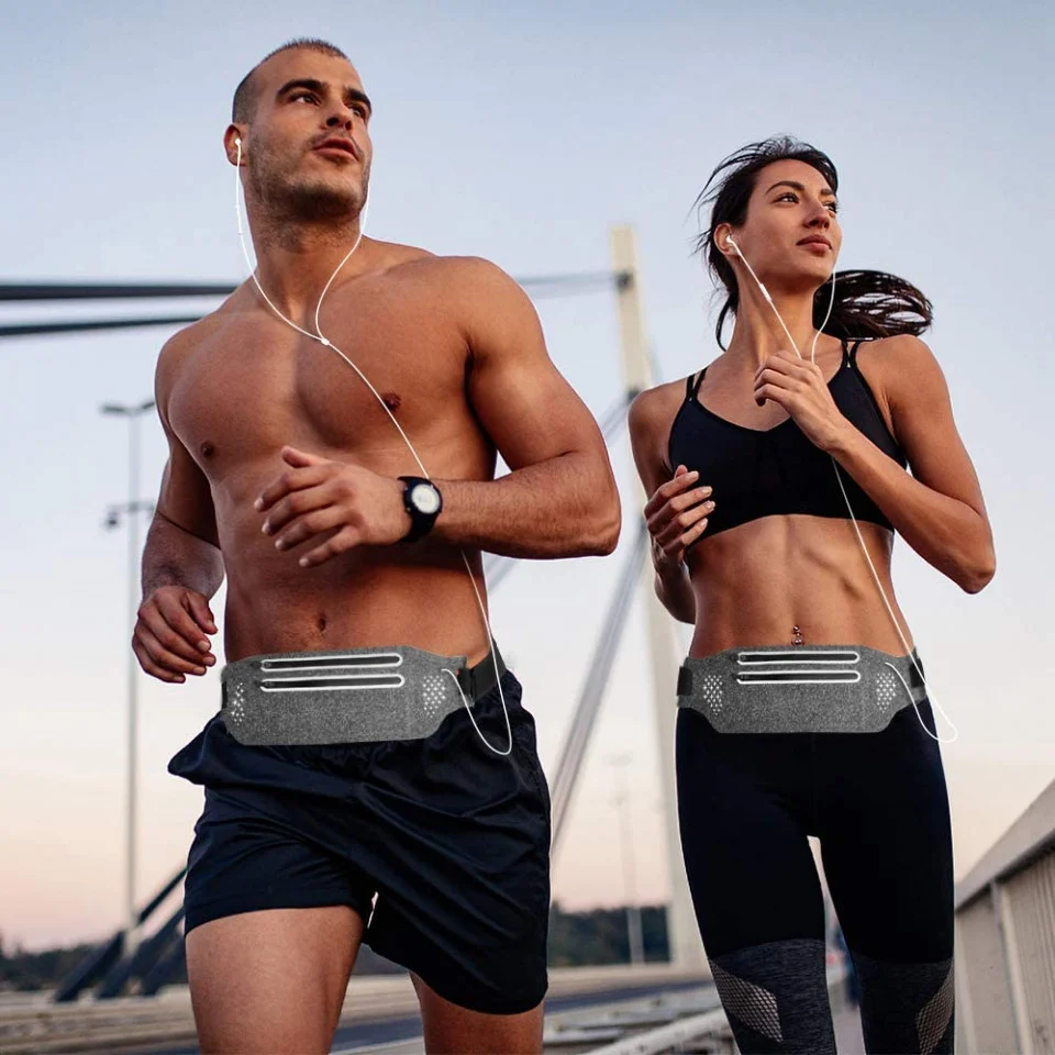 orseta sport gri/negru pentru alergare – vizibilitate [1]