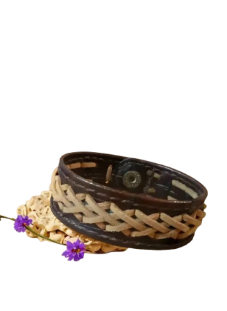 Bratara de Piele Naturala Emira Brown frontala