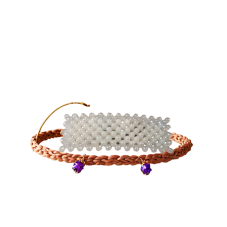 Accesorii - Clama de Par cu Aspect Perlat Dreptunghiulara
