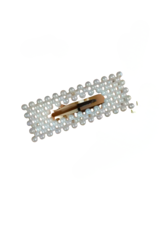 Accesorii - Clama de Par cu Aspect Perlat Dreptunghiulara Decupata