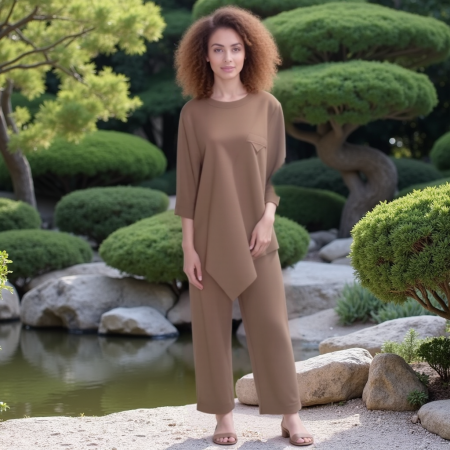 Haine Dama - Compleu Brown Relaxed Fit