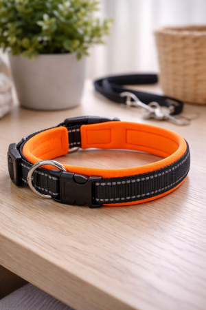Curea reflectorizanta pentru caini, neopren, portocaliu [1]