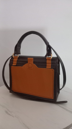 Dark Caramel — Geantă Handmade Piele Naturală Maro Ciocolatiu [5]