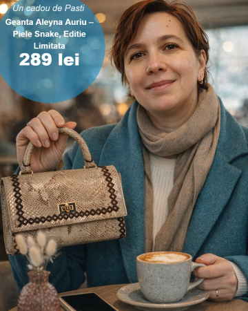 Geanta Aleyna Auriu – Piele Snake, Editie Limitata [1]
