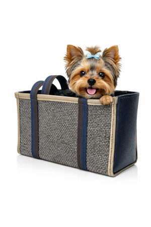 Atelier Edition - Bamboo Pet Chic – Geanta Handmade pentru Transport Catei de Talie Mica