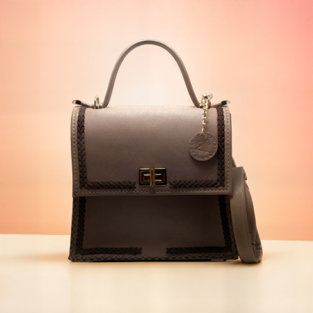 Geanta Ceyda din piele naturala Beige Choco [1]