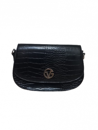 Geanta Crossbody din Piele Ecologica Negru Croco [2]