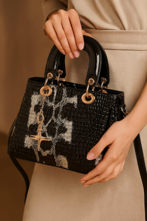 Geanta dama de mana Georgiana, piele ecologica croco [1]