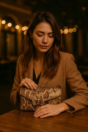 Geanta Dama de Mana Piele Ecologica Vega Royale, handmade [1]