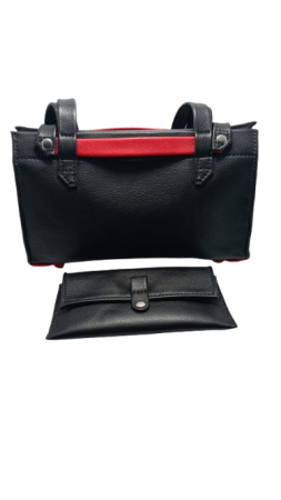 Geanta Dama Gloria Black, piele naturala si portfard [6]