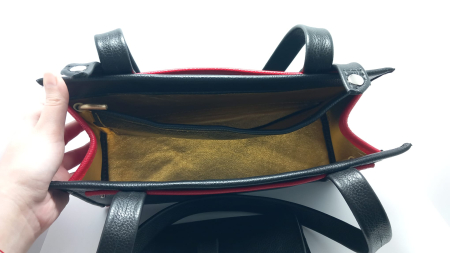 Geanta Dama Gloria Black, piele naturala si portfard [2]