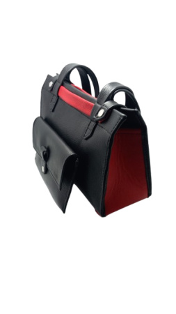 Geanta Dama Gloria Black, piele naturala si portfard [7]