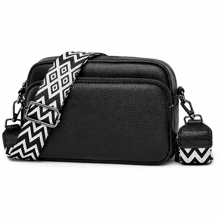 Genti Everyday sub 200 lei - Geanta de Dama din Piele Naturala Neagra – Sofia Crossbody