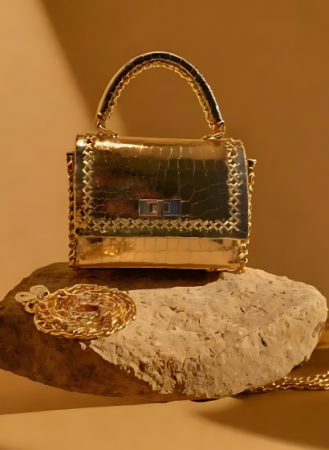Geanta de Mana cu Lant Aleyna Gold [6]
