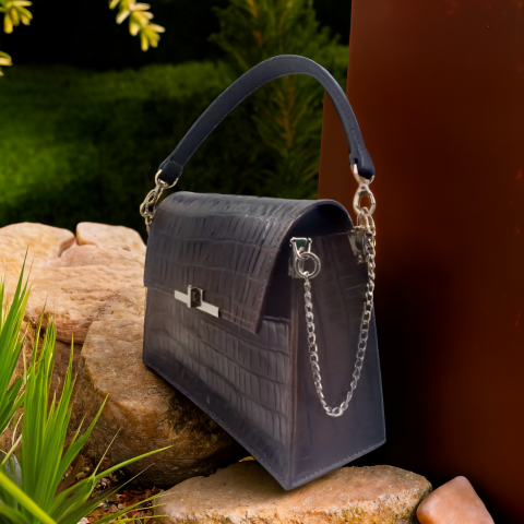 Geanta de piele Croco Melek, coniac [3]