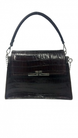 Geanta de piele Croco Melek, coniac