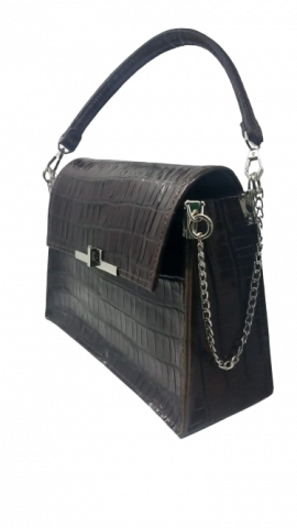 Geanta de piele Croco Melek, coniac [4]