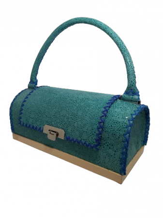 Geanta Handmade din Piele Azur Boheme [2]