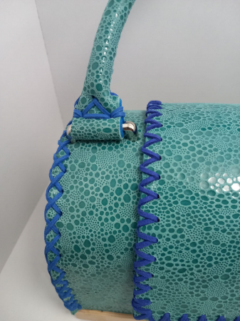 Geanta Handmade din Piele Azur Boheme [5]